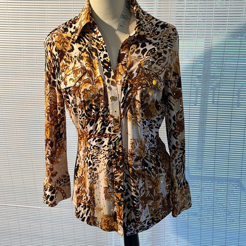 Cache Animal Print Blouse